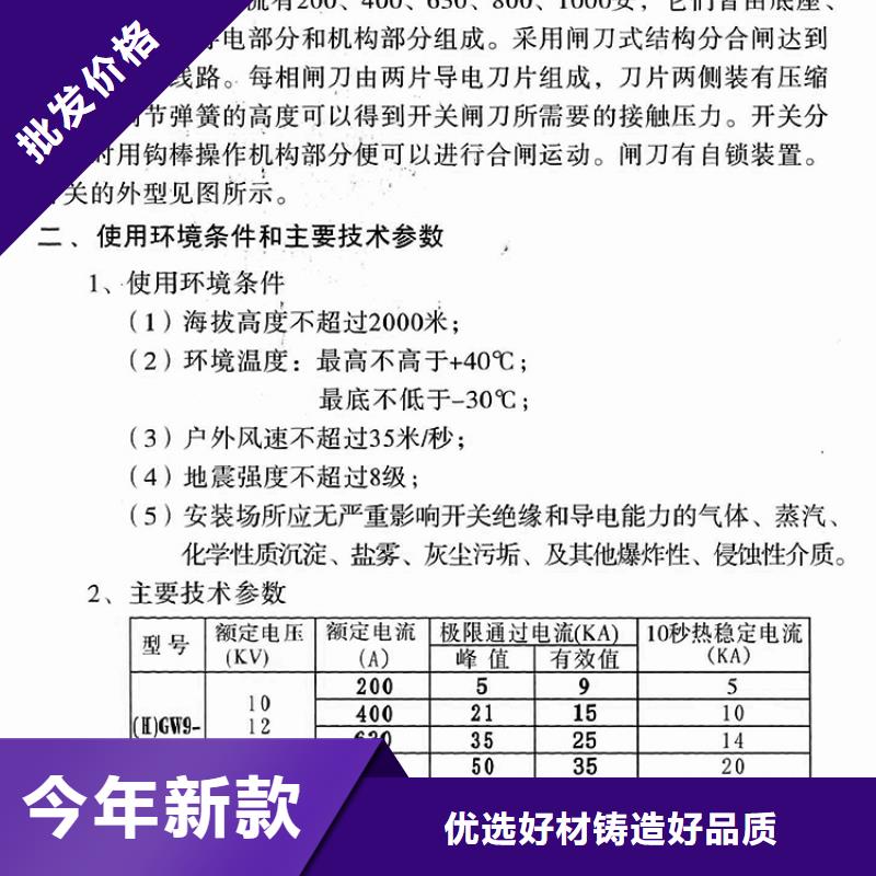 【隔离刀闸】HGW9-12/630