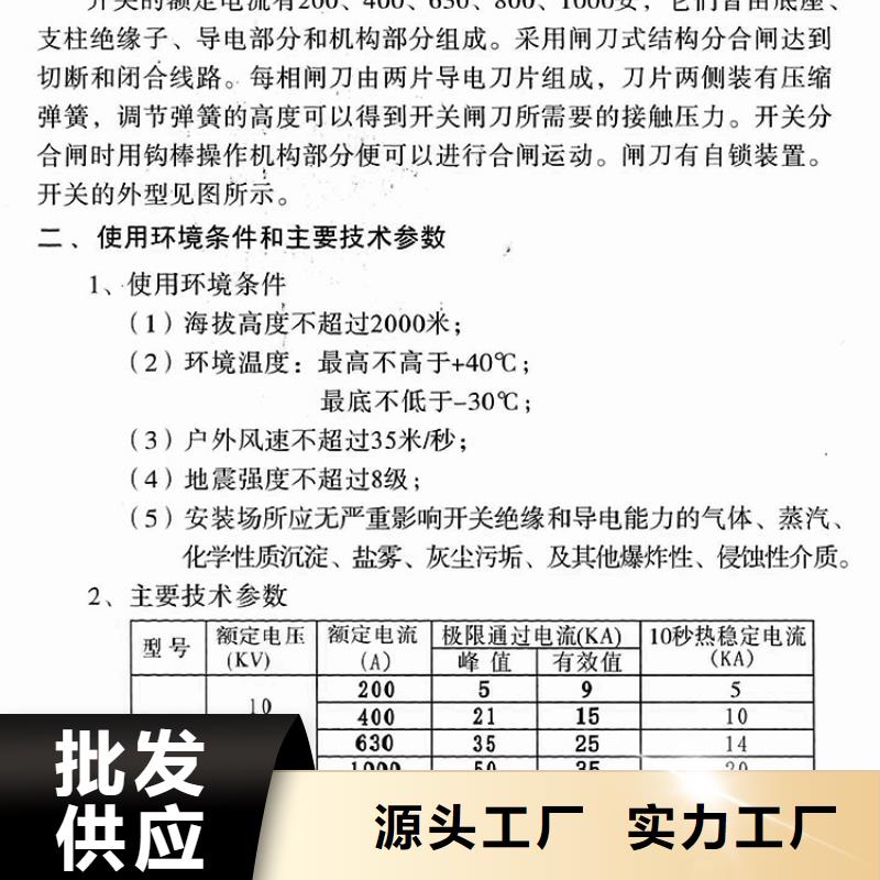 品牌【羿振电气】HGW9-12G(W)/630隔离刀闸生产厂家