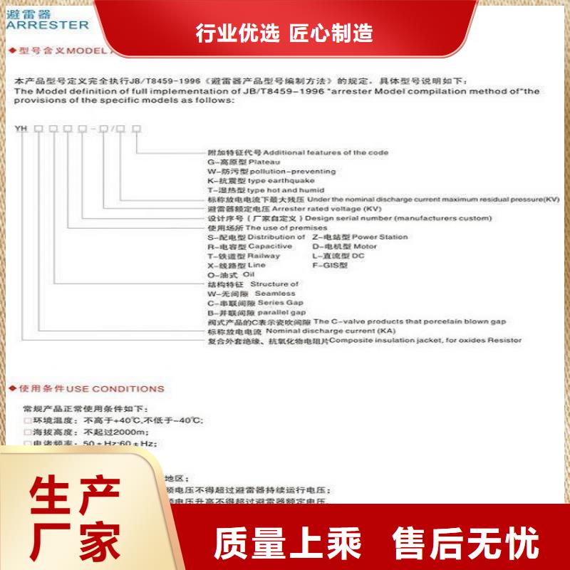 品牌：【羿振电力】氧化锌避雷器Y10W-102/266