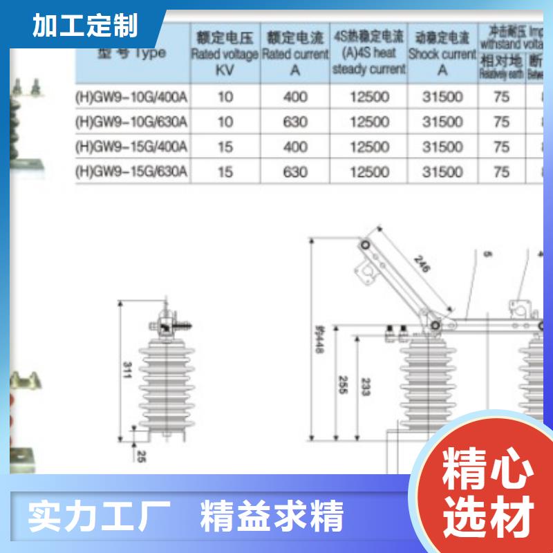 《羿振》户外高压交流隔离开关：HGW9-12W/400A  价格.